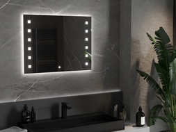 Mexen Ner miroir de salle de bain éclairé 80 x 60 cm, LED 6000K, antibuée - 9809-080-060-611-00