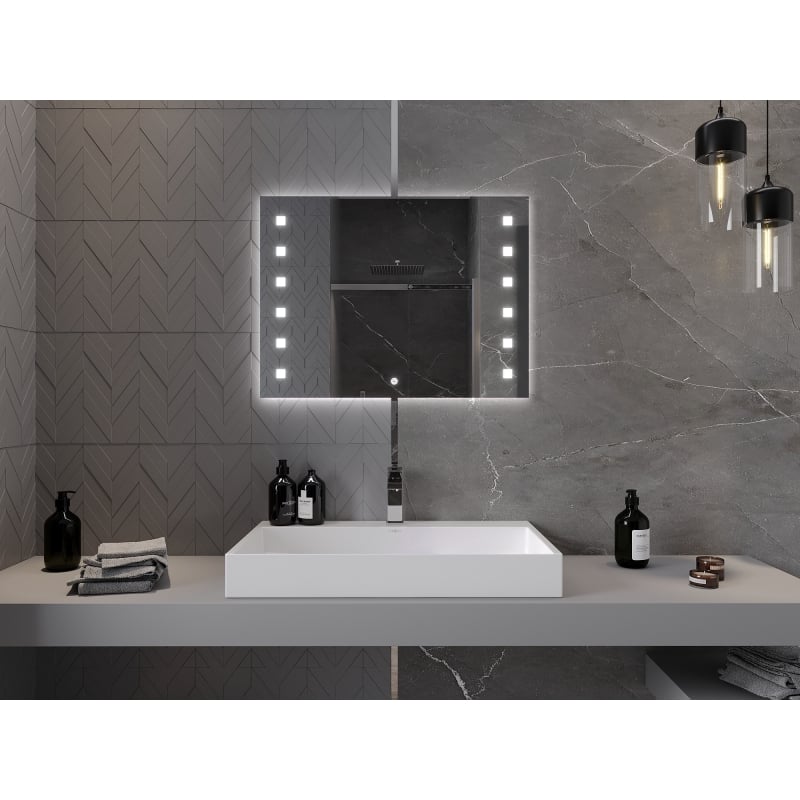 Mexen Ner espejo de baño iluminado 80 x 60 cm, LED 6000K, antivaho - 9809-080-060-611-00