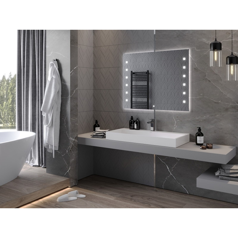 Mexen Ner miroir de salle de bain rétroéclairé 100 x 80 cm, LED 6000K, anti-buée - 9809-100-080-611-00