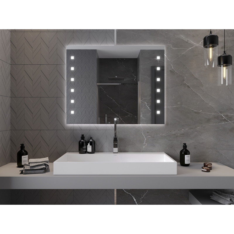 Mexen Ner miroir de salle de bain rétroéclairé 100 x 80 cm, LED 6000K, anti-buée - 9809-100-080-611-00