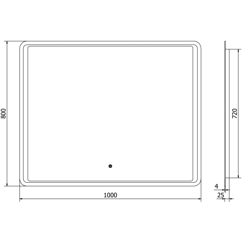 Mexen Zusa espejo de baño iluminado 100 x 80 cm, LED 6000K, antivaho - 9808-100-080-611-00