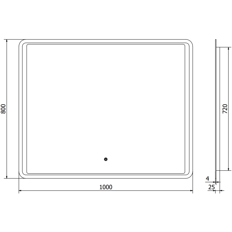 Mexen Zusa miroir de salle de bain éclairé 100 x 80 cm, LED 6000K, antibuée - 9808-100-080-611-00