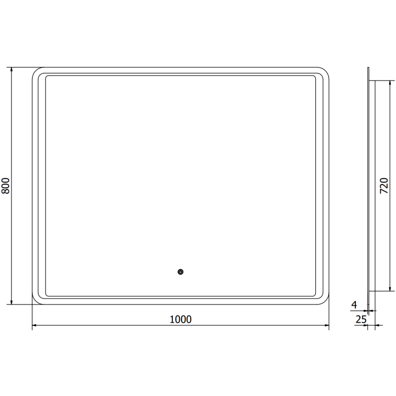 Mexen Zusa valaistu kylpyhuoneen peili 100 x 80 cm, LED 6000K, huurteenesto - 9808-100-080-611-00