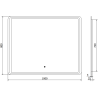 Mexen Zusa espejo de baño iluminado 100 x 80 cm, LED 6000K, antivaho - 9808-100-080-611-00