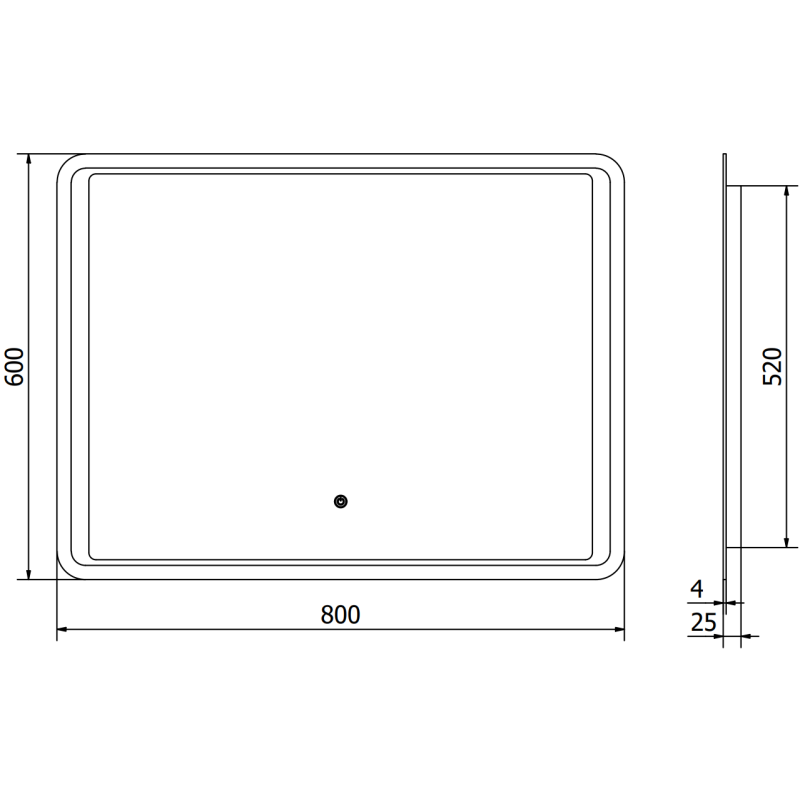 Mexen Zusa miroir de salle de bain éclairé 80 x 60 cm, LED 6000K, anti-buée - 9808-080-060-611-00