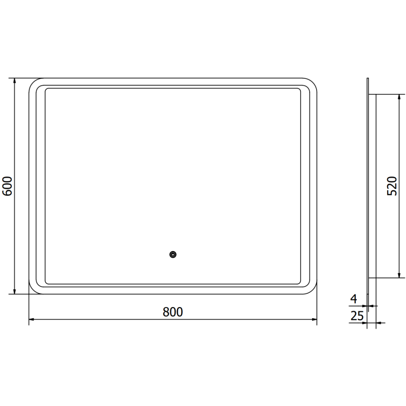 Mexen Zusa upplyst badrumsspegel 80 x 60 cm, LED 6000K, imfri - 9808-080-060-611-00