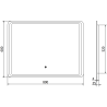 Mexen Zusa lustro łazienkowe podświetlane 80 x 60 cm, LED 6000K, antypara - 9808-080-060-611-00