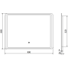 Mexen Zusa osvijetljeno kupaonsko ogledalo 80 x 60 cm, LED 6000K, protiv zamagljivanja - 9808-080-060-611-00