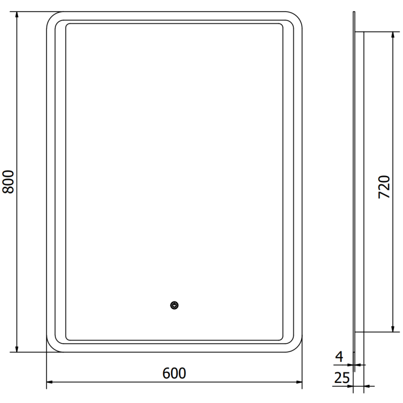 Mexen Zusa beleuchteter Badezimmerspiegel 60 x 80 cm, LED 6000K, Antibeschlag - 9808-060-080-611-00