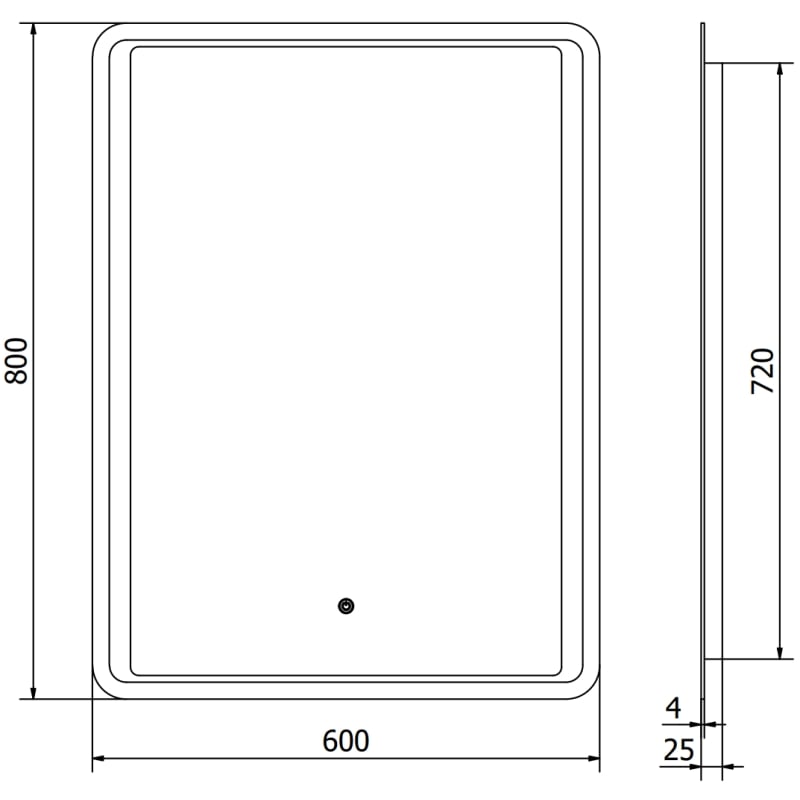 Mexen Zusa espejo de baño iluminado 60 x 80 cm, LED 6000K, antivaho - 9808-060-080-611-00