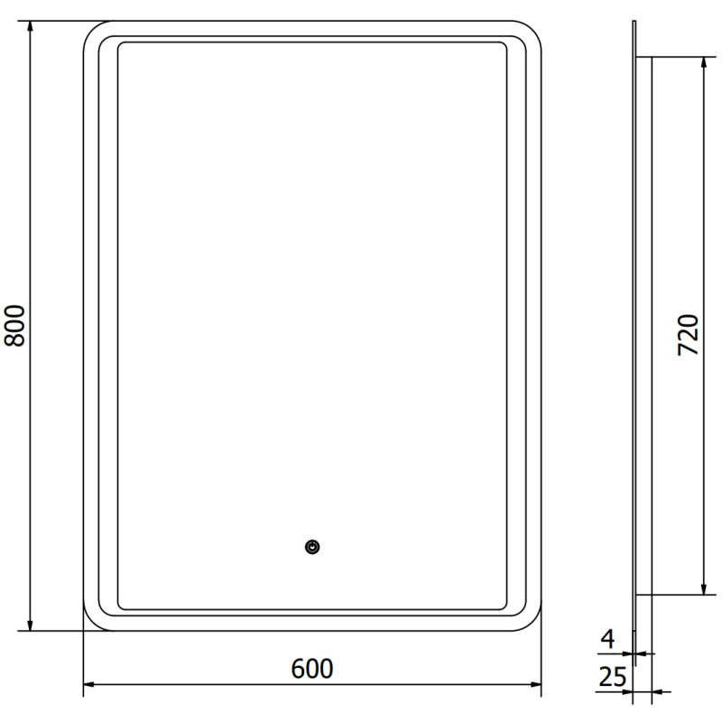 Mexen Zusa lustro łazienkowe podświetlane 60 x 80 cm, LED 6000K, antypara - 9808-060-080-611-00