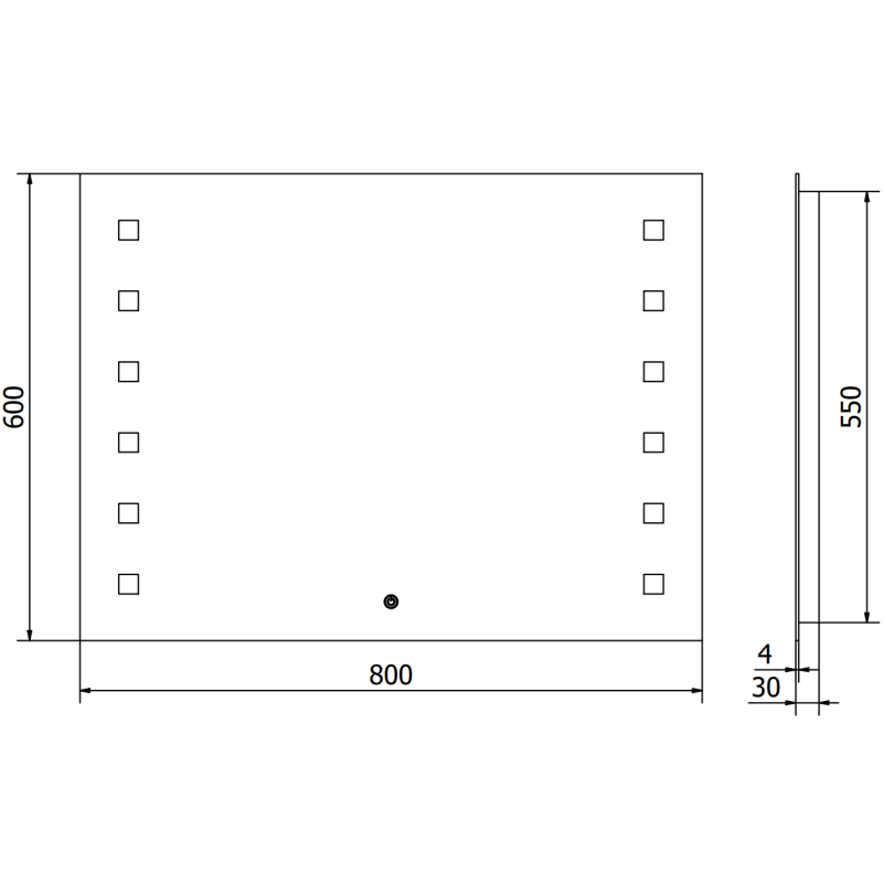 Mexen Ner lustro łazienkowe podświetlane 80 x 60 cm, LED 6000K, antypara - 9809-080-060-611-00