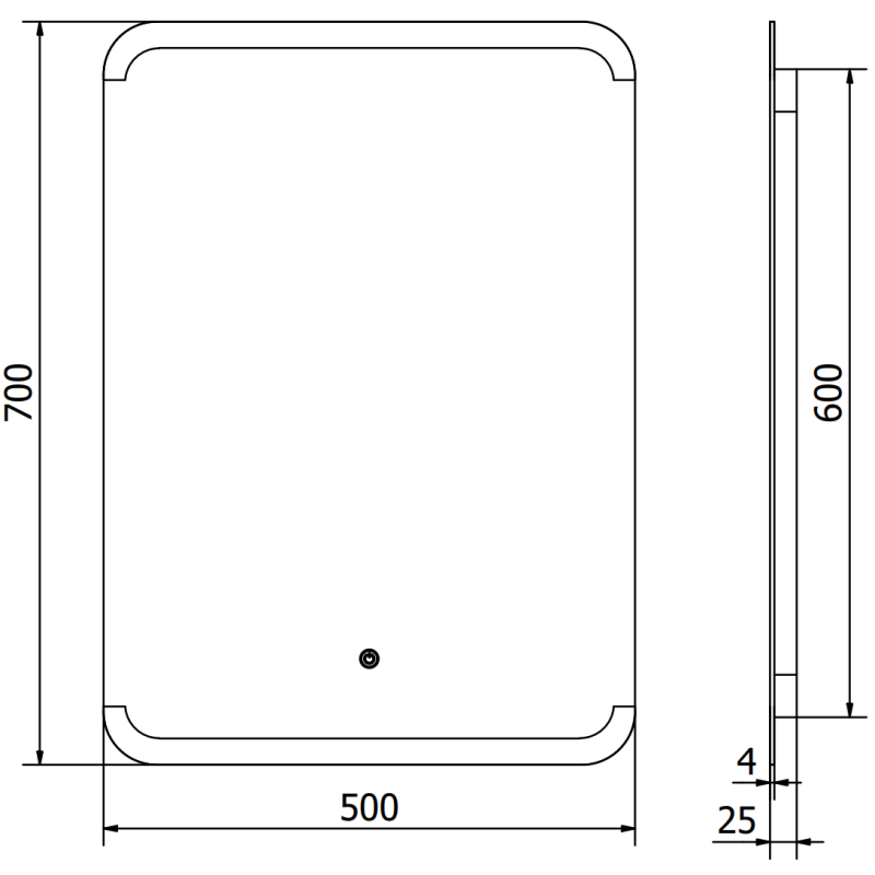 Mexen Nida beleuchteter Badezimmerspiegel 50 x 70 cm, LED 6000K, Antibeschlag - 9806-050-070-611-00