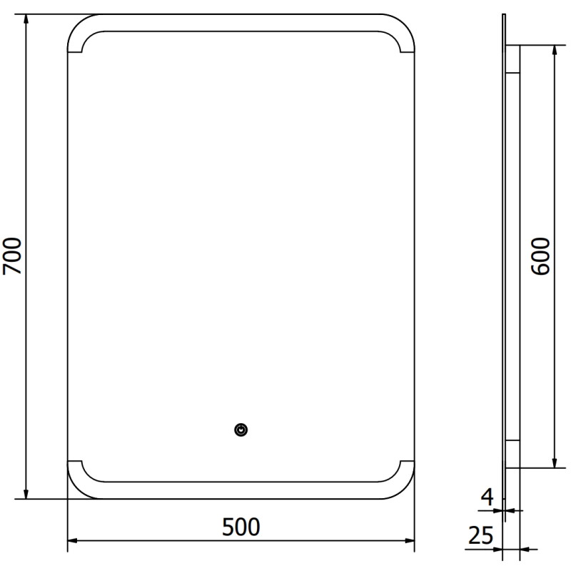 Mexen Nida miroir de salle de bain éclairé 50 x 70 cm, LED 6000K, anti-buée - 9806-050-070-611-00