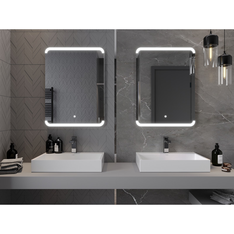 Mexen Nida lustro łazienkowe podświetlane 60 x 80 cm, LED 6000K, antypara - 9806-060-080-611-00