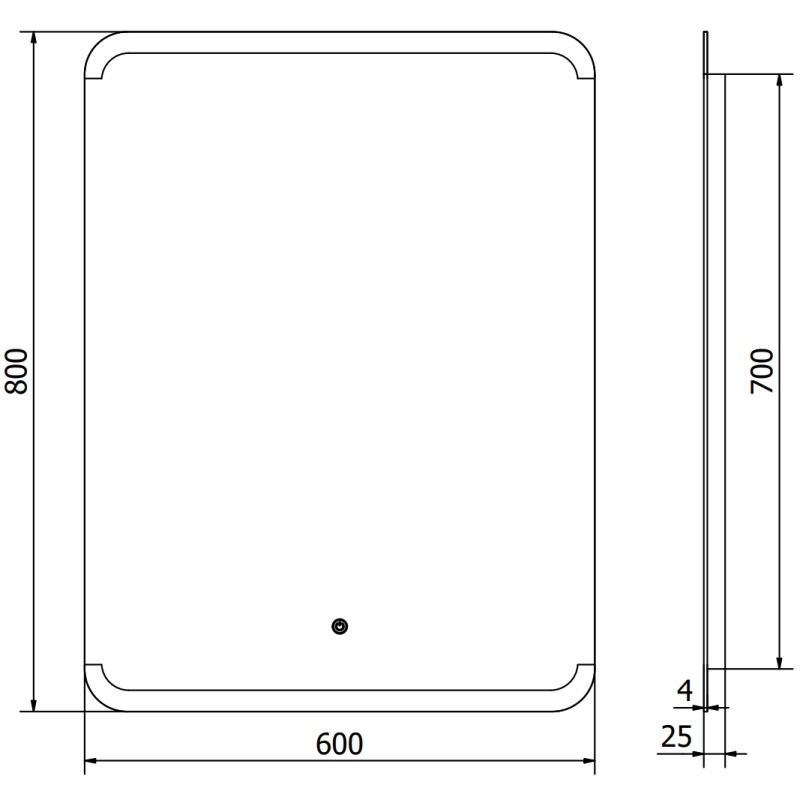Mexen Nida verlicht badkamerspiegel 60 x 80 cm, LED 6000K, antivermoe - 9806-060-080-611-00
