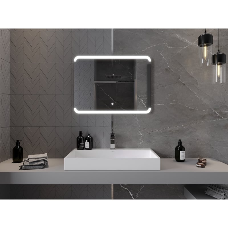 Mexen Nida espejo de baño iluminado 80 x 60 cm, LED 6000K, antivaho - 9806-080-060-611-00