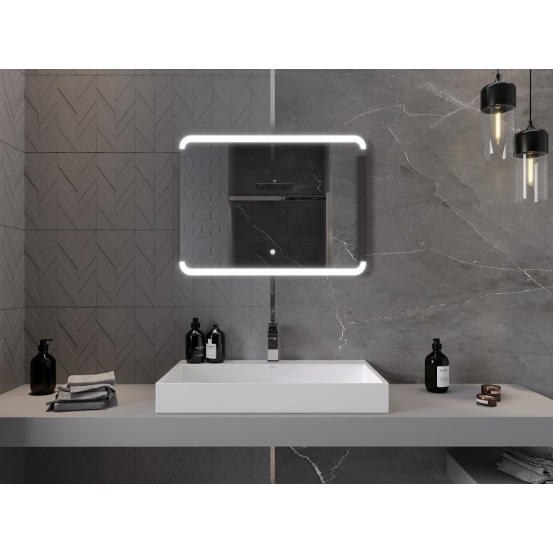 Mexen Nida miroir de salle de bain éclairé 80 x 60 cm, LED 6000K, anti-buée - 9806-080-060-611-00