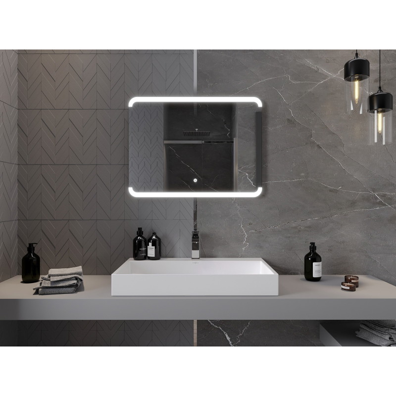 Mexen Nida verlicht badkamerspiegel 80 x 60 cm, LED 6000K, anti-condens - 9806-080-060-611-00