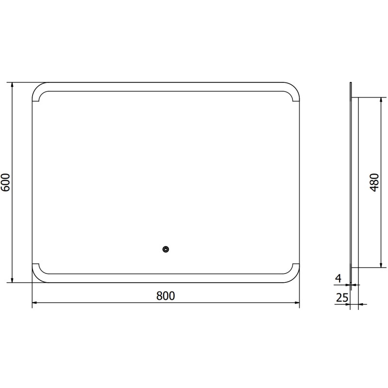 Mexen Nida espejo de baño iluminado 80 x 60 cm, LED 6000K, antivaho - 9806-080-060-611-00