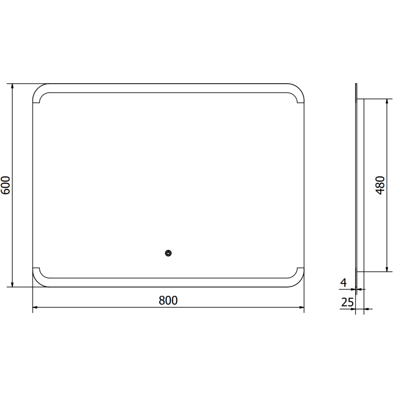 Mexen Nida kopalniško osvetljeno ogledalo 80 x 60 cm, LED 6000K, proti megli - 9806-080-060-611-00