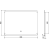 Mexen Nida miroir de salle de bains rétroéclairé 80 x 60 cm, LED 6000K, anti-buée - 9806-080-060-611-00