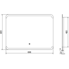 Mexen Nida verlicht badkamerspiegel 80 x 60 cm, LED 6000K, anti-condens - 9806-080-060-611-00