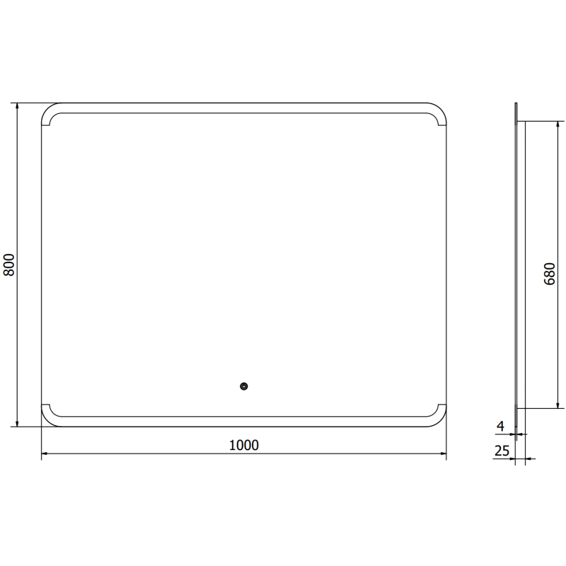 Mexen Nida kopalniško ogledalo osvetljeno 100 x 80 cm, LED 6000K, proti zameglitve - 9806-100-080-611-00