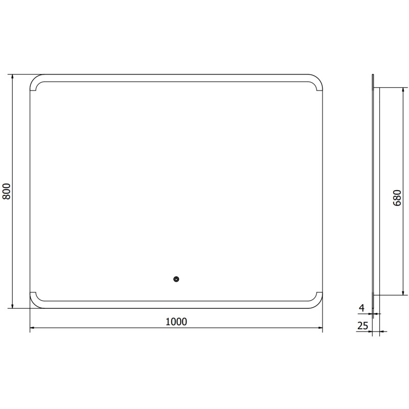 Mexen Nida miroir de salle de bain rétro-éclairé 100 x 80 cm, LED 6000K, antibuée - 9806-100-080-611-00