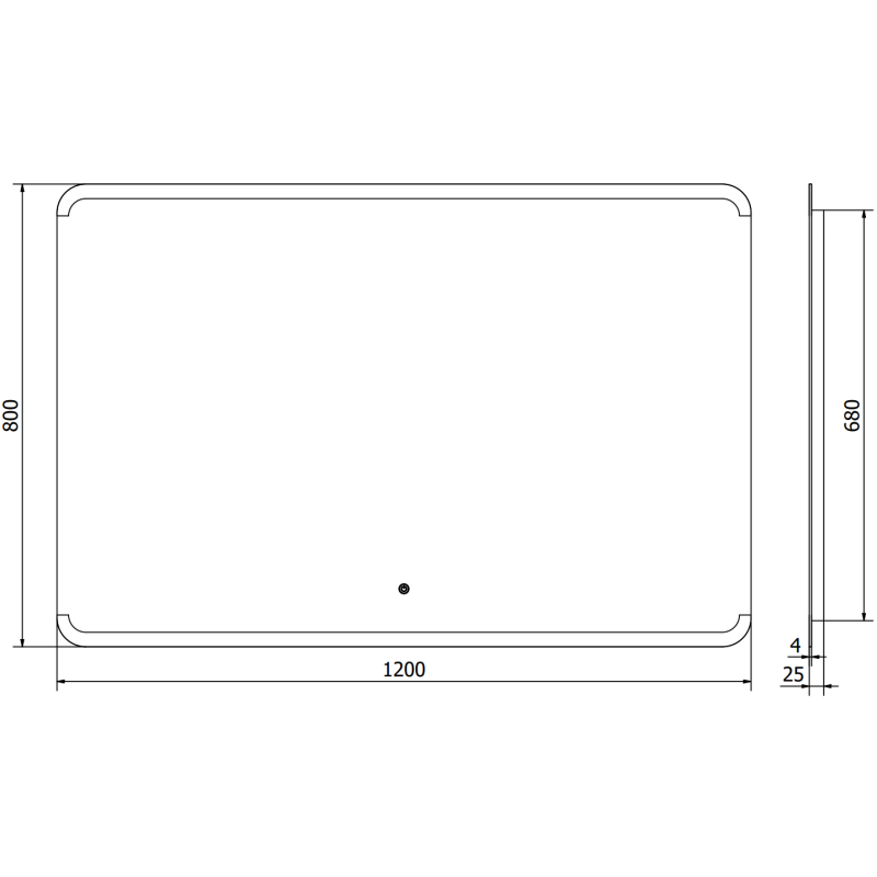 Mexen Nida valaistu kylpyhuoneen peili 120 x 80 cm, LED 6000K, huurteenesto - 9806-120-080-611-00
