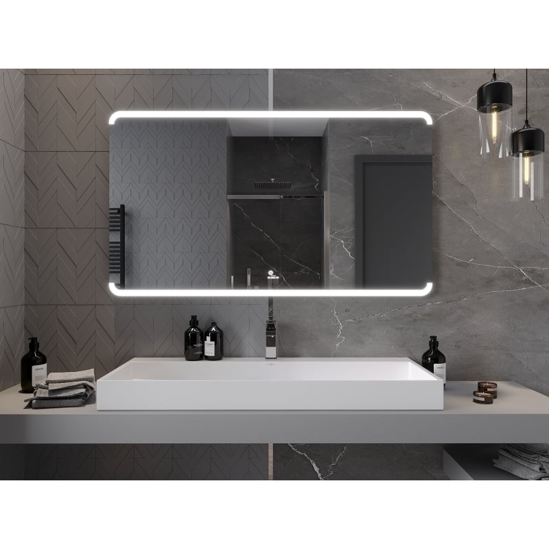 Mexen Nida ogledalo za kupaonicu s pozadinskim osvjetljenjem 140 x 80 cm, LED 6000K, protiv magle - 9806-140-080-611-00