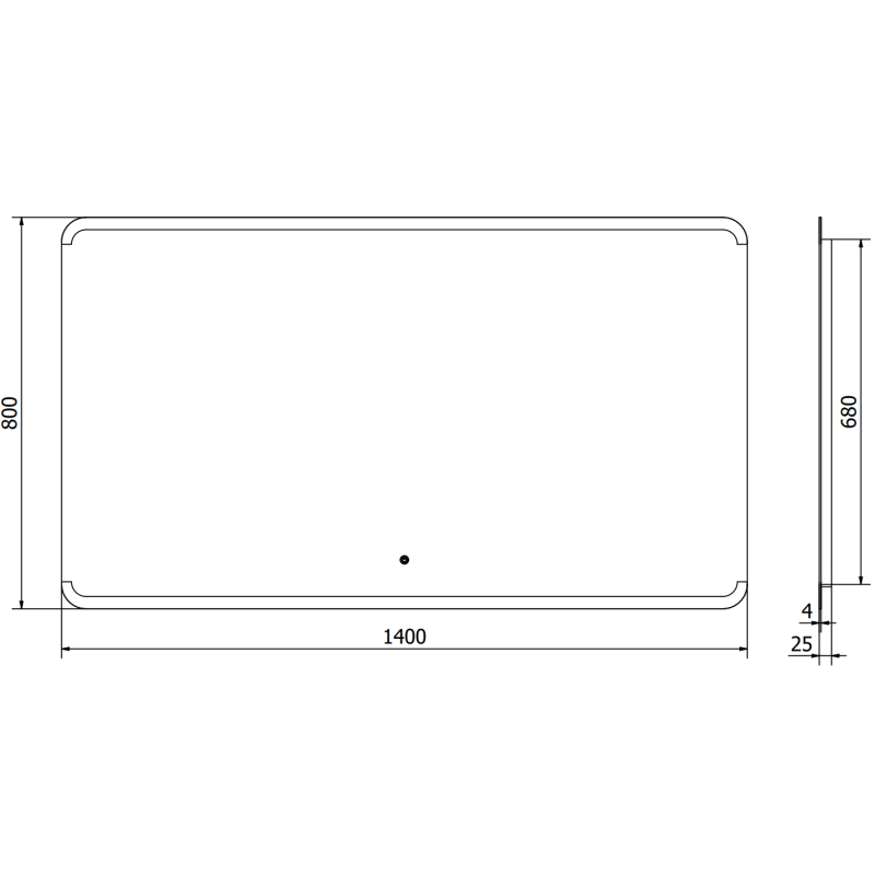 Mexen Nida beleuchteter Badezimmerspiegel 140 x 80 cm, LED 6000K, Antibeschlag - 9806-140-080-611-00