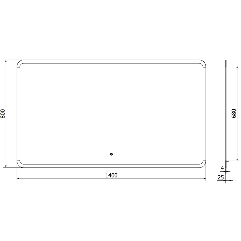 Mexen Nida espejo de baño iluminado 140 x 80 cm, LED 6000K, antivaho - 9806-140-080-611-00