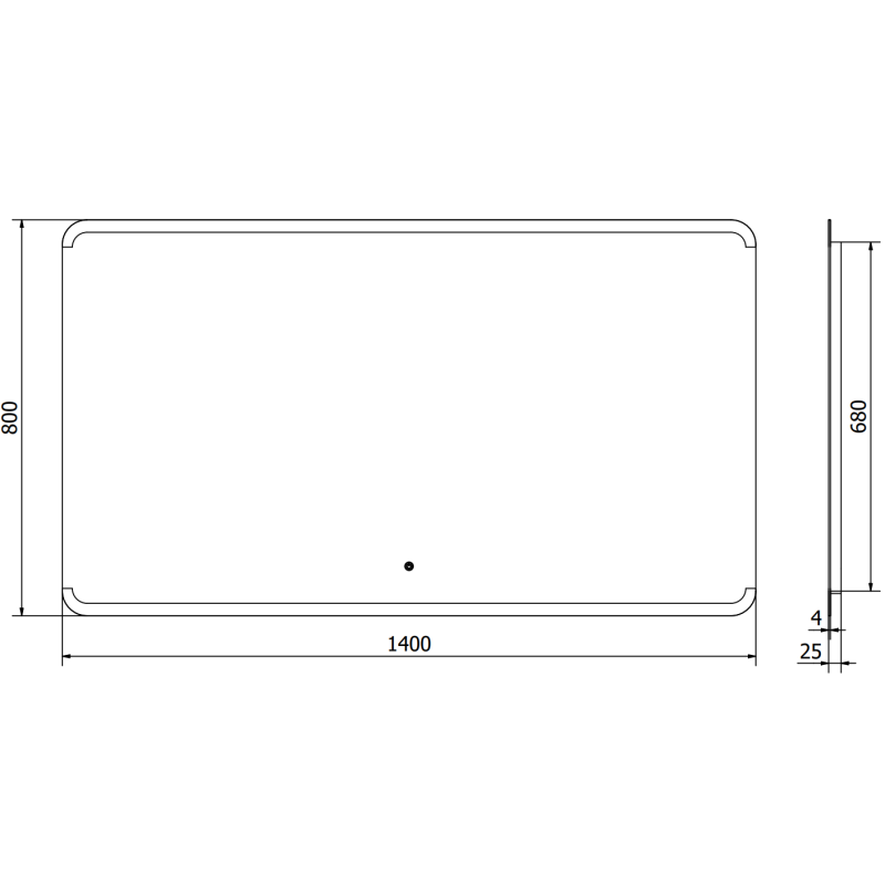 Mexen Nida lustro łazienkowe podświetlane 140 x 80 cm, LED 6000K, antypara - 9806-140-080-611-00