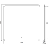 Mexen Nida miroir de salle de bain rétroéclairé 100 x 100 cm, LED 6000K, antibuée - 9806-100-100-611-00