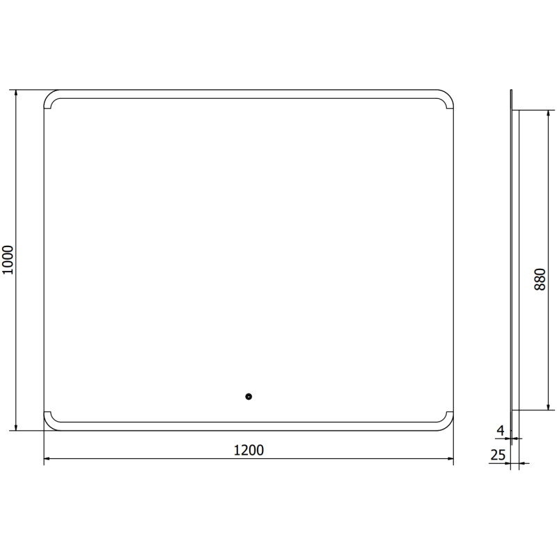 Mexen Nida espejo de baño iluminado 120 x 100 cm, LED 6000K, antivaho - 9806-120-100-611-00