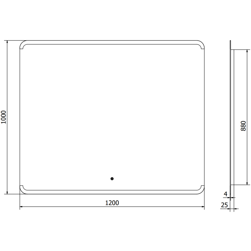 Mexen Nida specchio da bagno retroilluminato 120 x 100 cm, LED 6000K, antiappannamento - 9806-120-100-611-00
