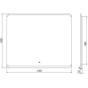 Mexen Nida verlichte badkamerspiegel 120 x 100 cm, LED 6000K, anti-condens - 9806-120-100-611-00