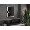 Mexen Onyx verlichte badkamer spiegel met make-up spiegel 60 x 80 cm, LED 6000K, anti-condens - 9813-060-080-611-00