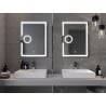 Mexen Onyx verlichte badkamer spiegel met make-up spiegel 60 x 80 cm, LED 6000K, anti-condens - 9813-060-080-611-00