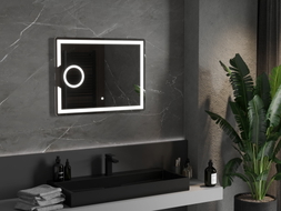 Mexen Onyx valgustatud vannitoapeegel koos kosmeetilise peegliga 80 x 60 cm, LED 6000K, udustumisvastane - 9813-080-060-611-00