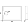 Mexen Onyx espejo de baño iluminado con espejo cosmético 80 x 60 cm, LED 6000K, antivaho - 9813-080-060-611-00