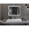 Mexen Onyx miroir de salle de bain éclairé avec miroir cosmétique 100 x 80 cm, LED 6000K, anti-buée - 9813-100-080-611-00