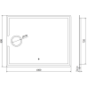 Mexen Onyx illuminated bathroom mirror with cosmetic mirror 100 x 80 cm, LED 6000K, anti-fog - 9813-100-080-611-00