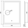 Mexen Onyx miroir de salle de bain rétroéclairé avec miroir cosmétique 60 x 80 cm, LED 6000K, antibuée - 9813-060-080-611-00