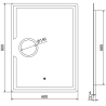 Mexen Onyx verlichte badkamer spiegel met make-up spiegel 60 x 80 cm, LED 6000K, anti-condens - 9813-060-080-611-00