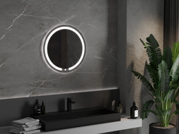 Mexen Rose espejo de baño iluminado, redondo 60 cm, LED 6000K, antivaho - 9810-060-060-611-00