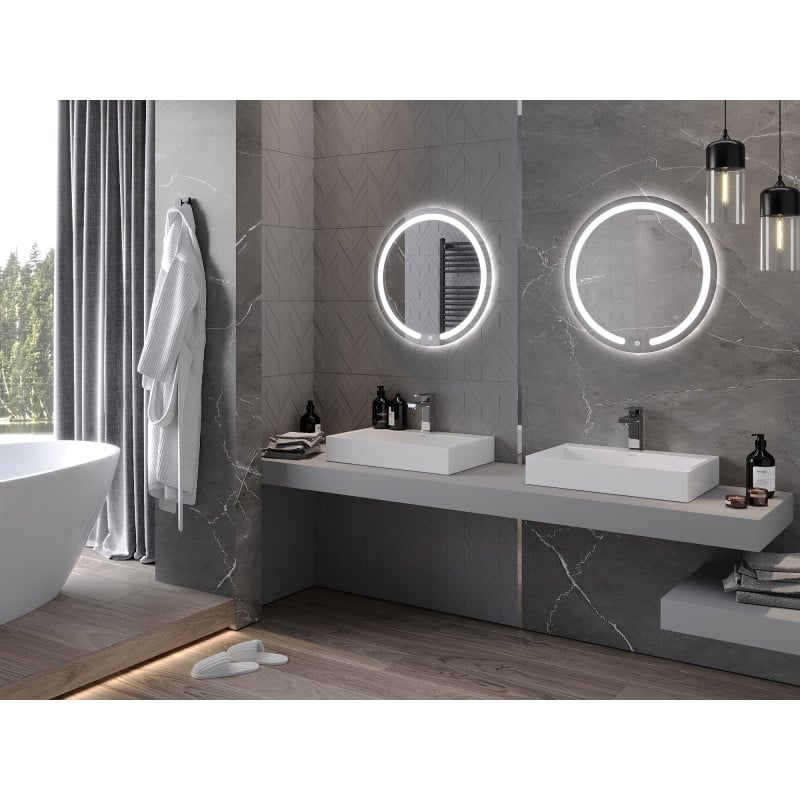 Mexen Rose lustro łazienkowe podświetlane, okragłe 60 cm, LED 6000K, antypara - 9810-060-060-611-00