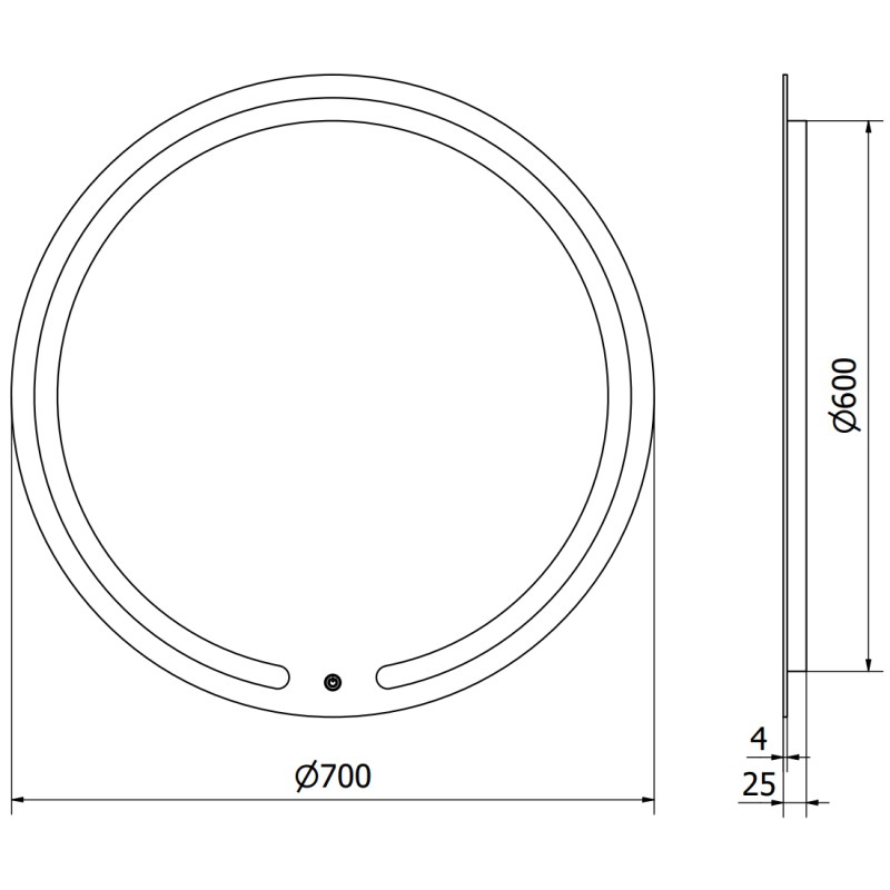Mexen Rose lustro łazienkowe podświetlane, okrągłe 70 cm, LED 6000K, antypara - 9810-070-070-611-00