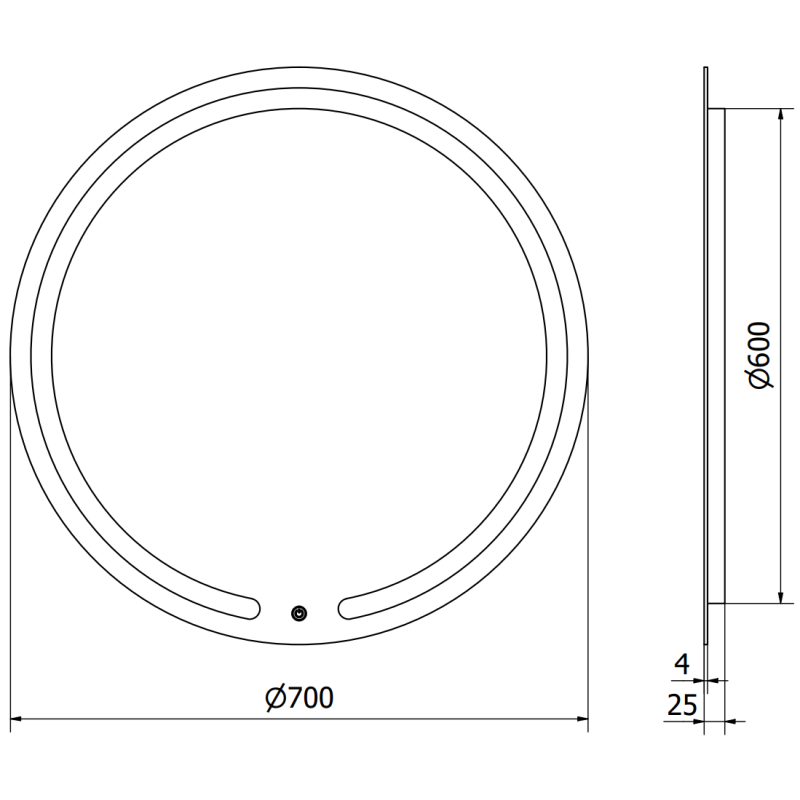 Mexen Rose upplyst badrumsspegel, rund 70 cm, LED 6000K, antifog - 9810-070-070-611-00